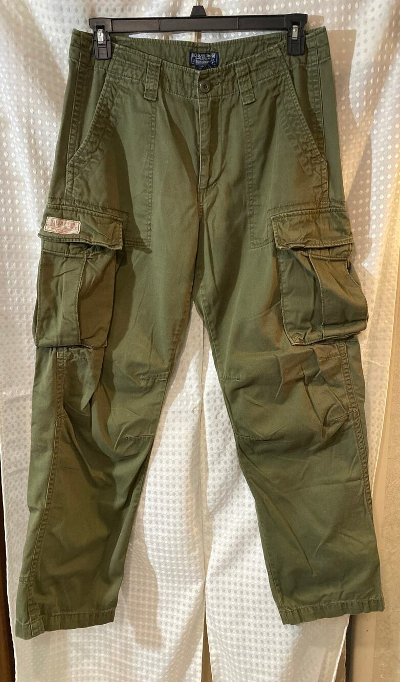 Vintage Polo Jeans Co Cargo Utility Pants Olive Green 33x32